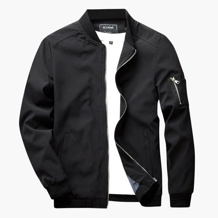 Herrenjacke mit Reißverschluss und Rippenbündchen