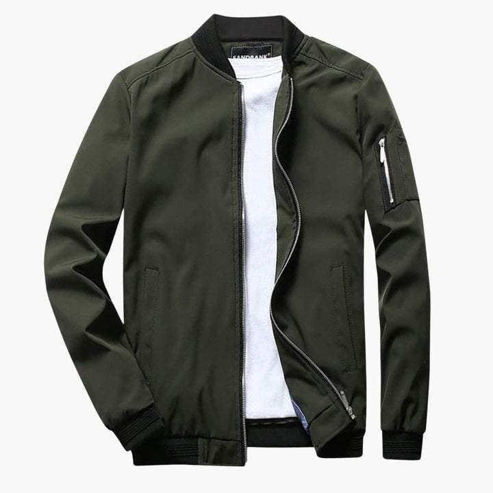 Herrenjacke mit Reißverschluss und Rippenbündchen