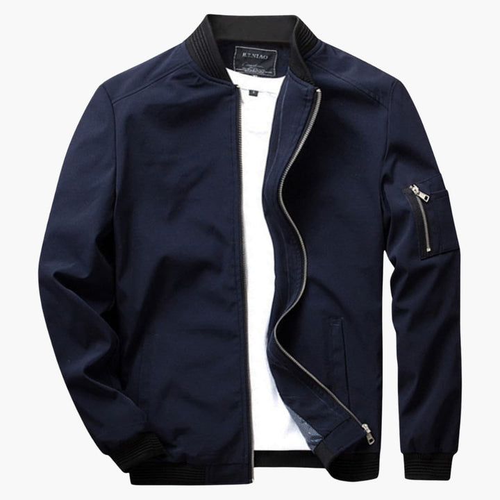 Herrenjacke mit Reißverschluss und Rippenbündchen