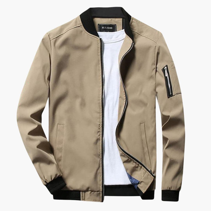 Herrenjacke mit Reißverschluss und Rippenbündchen