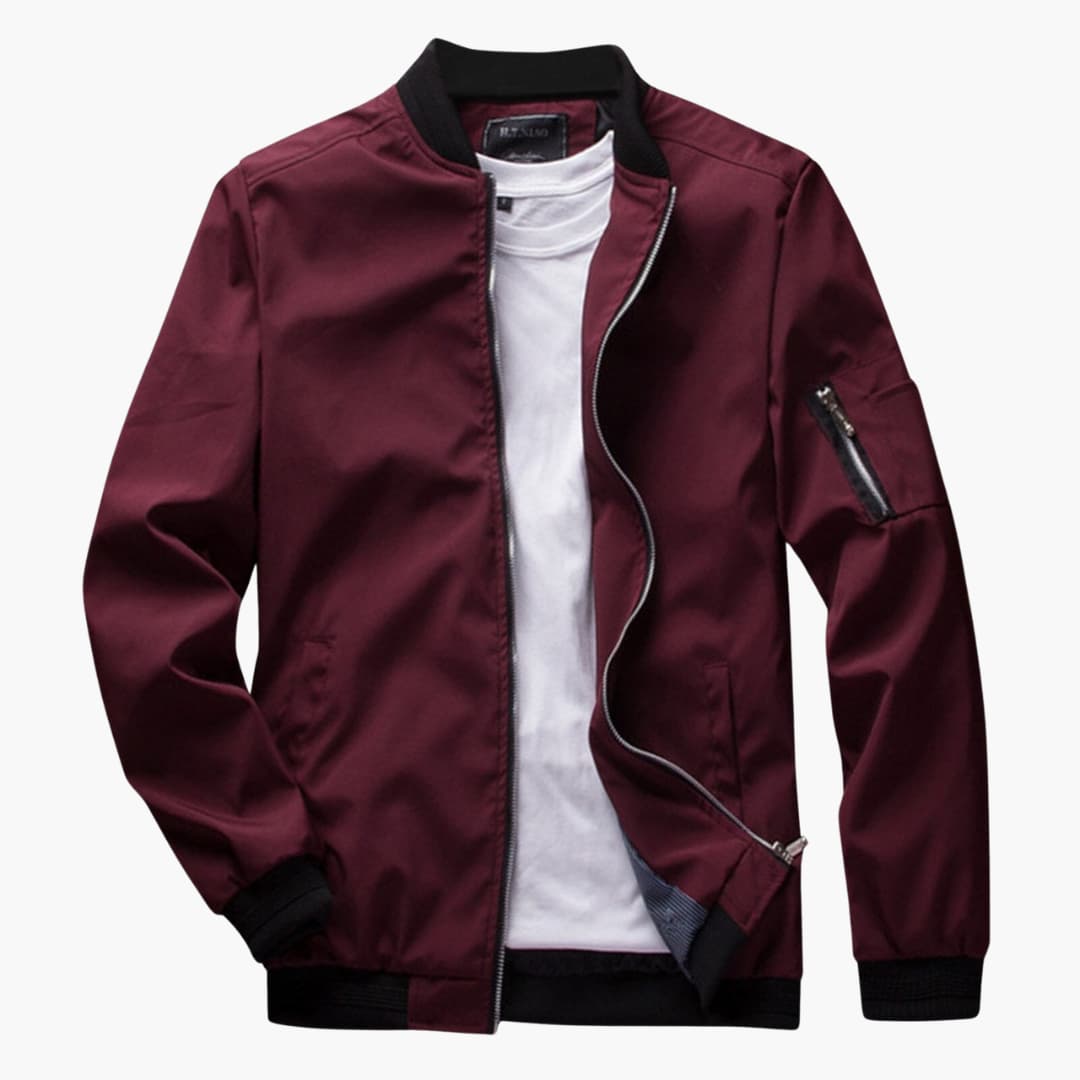 Herrenjacke mit Reißverschluss und Rippenbündchen