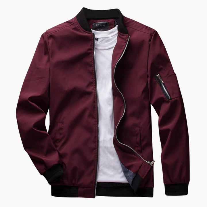 Herrenjacke mit Reißverschluss und Rippenbündchen