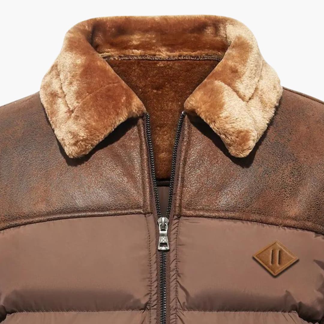 Herrenjacke mit Reißverschluss und gesteppter Oberfläche