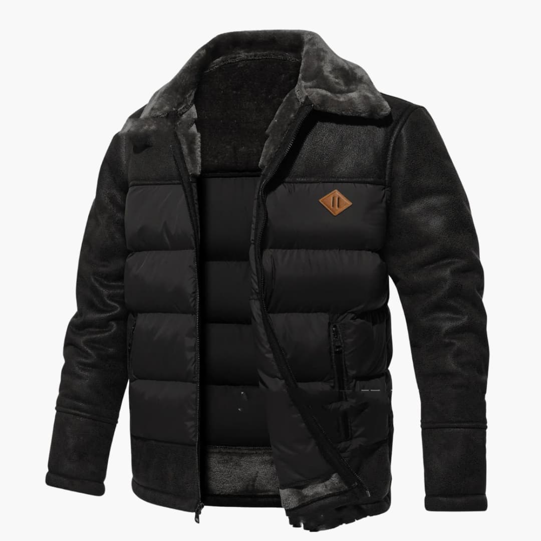 Herrenjacke mit Reißverschluss und gesteppter Oberfläche