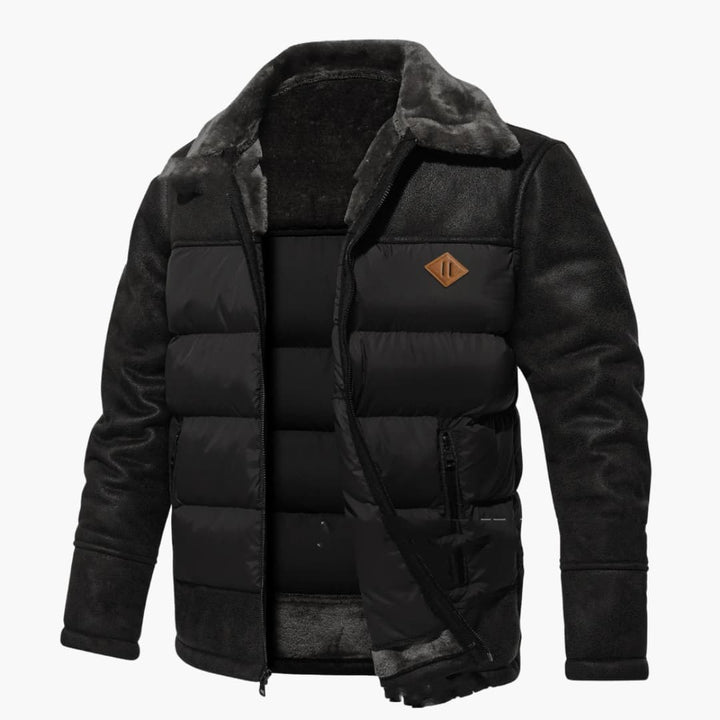 Herrenjacke mit Reißverschluss und gesteppter Oberfläche
