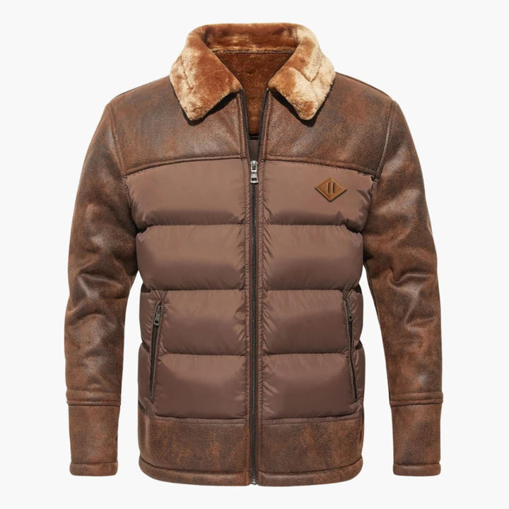 Herrenjacke mit Reißverschluss und gesteppter Oberfläche