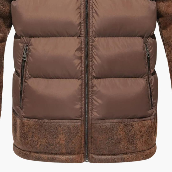 Herrenjacke mit Reißverschluss und gesteppter Oberfläche