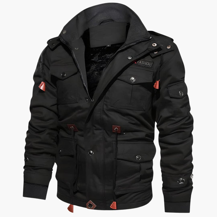 Herrenjacke mit Stehkragen und mehreren Taschen