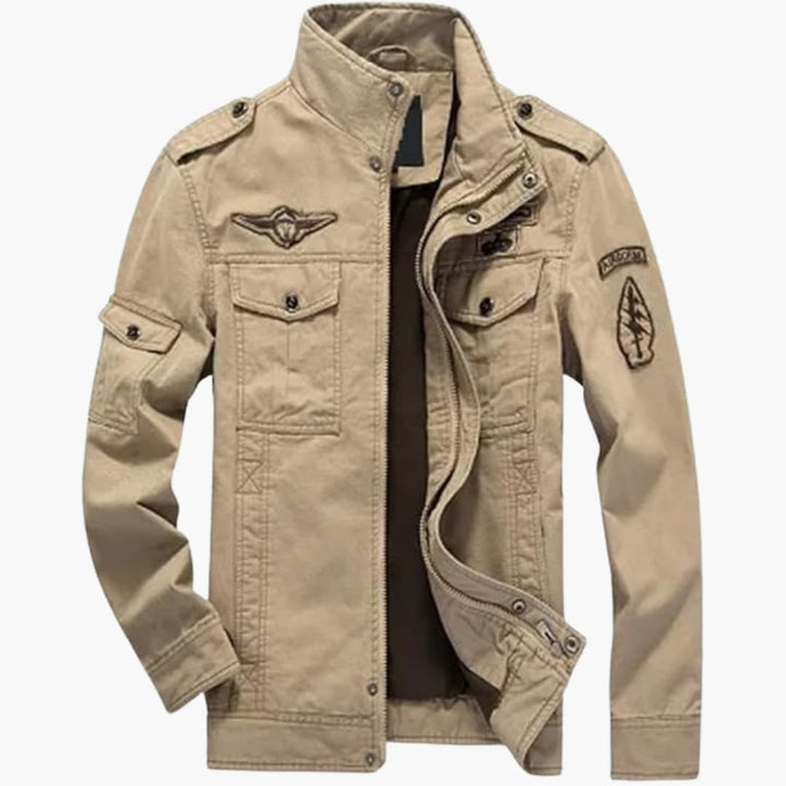 Herrenjacke mit Stehkragen und mehreren Taschen