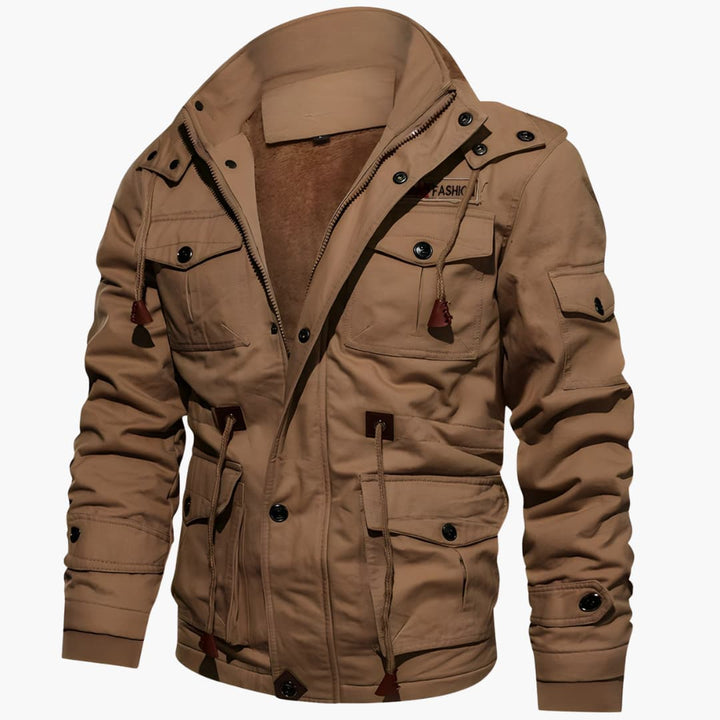 Herrenjacke mit Stehkragen und mehreren Taschen