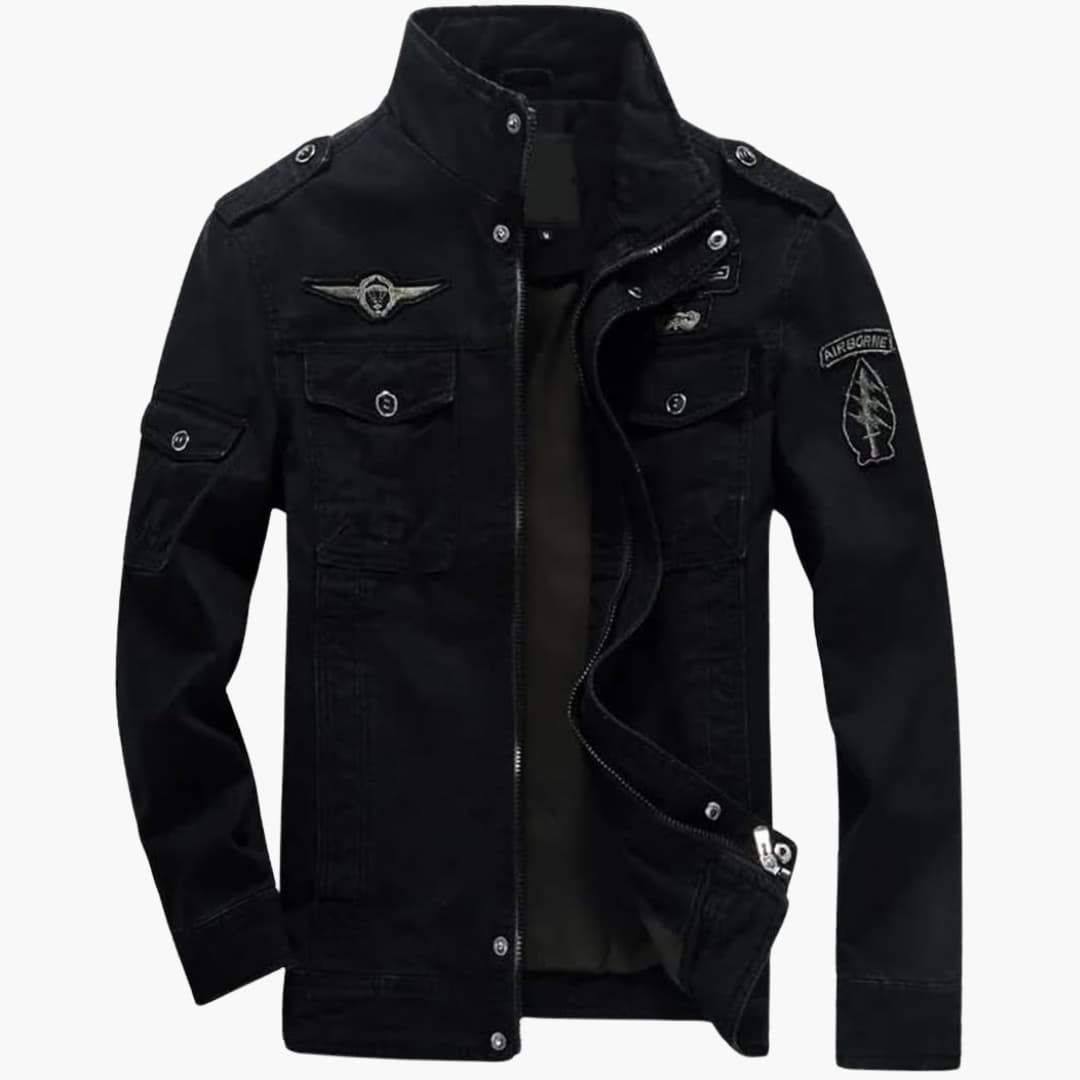 Herrenjacke mit Stehkragen und mehreren Taschen