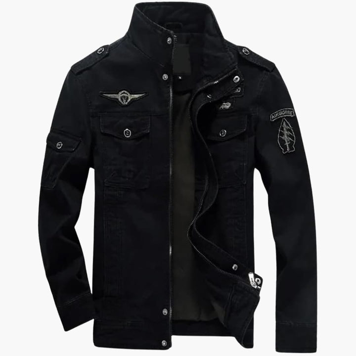 Herrenjacke mit Stehkragen und mehreren Taschen