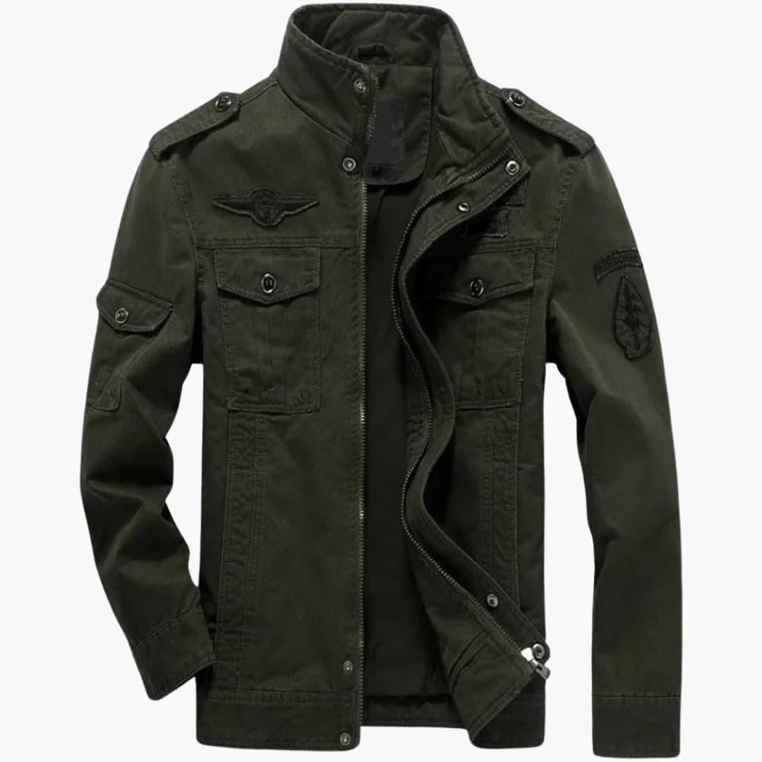 Herrenjacke mit Stehkragen und mehreren Taschen
