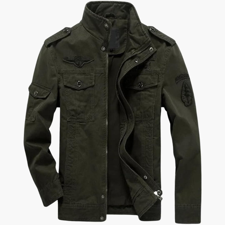 Herrenjacke mit Stehkragen und mehreren Taschen