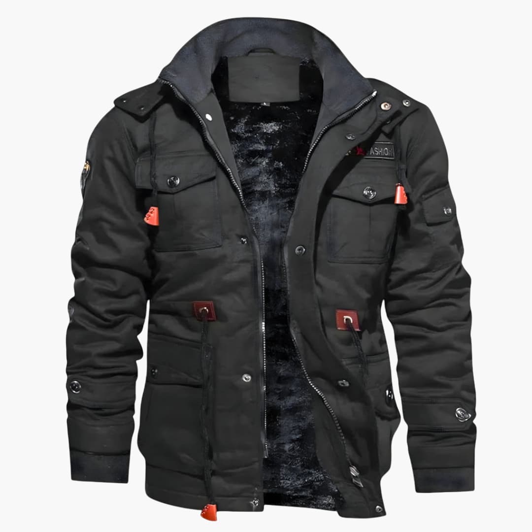 Herrenjacke mit Stehkragen und mehreren Taschen