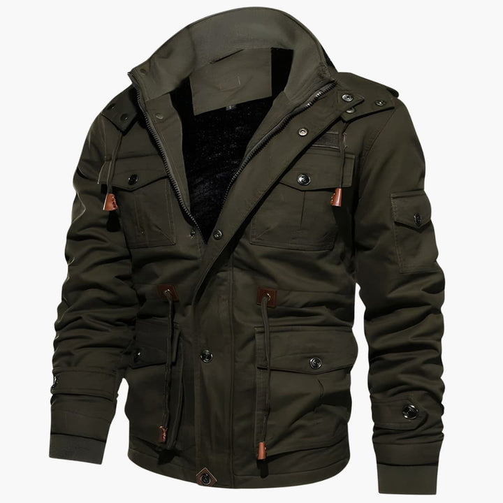 Herrenjacke mit Stehkragen und mehreren Taschen