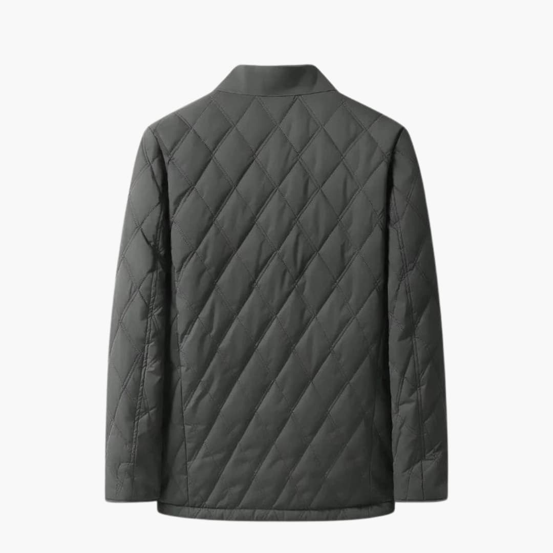 Herrliche gesteppte Jacke mit Druckknopfverschluss und Kentkragen