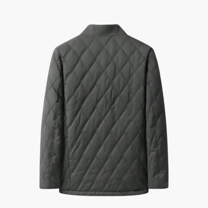 Herrliche gesteppte Jacke mit Druckknopfverschluss und Kentkragen