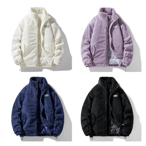 Herren Cordjacke mit Reißverschluss und Rippenstruktur