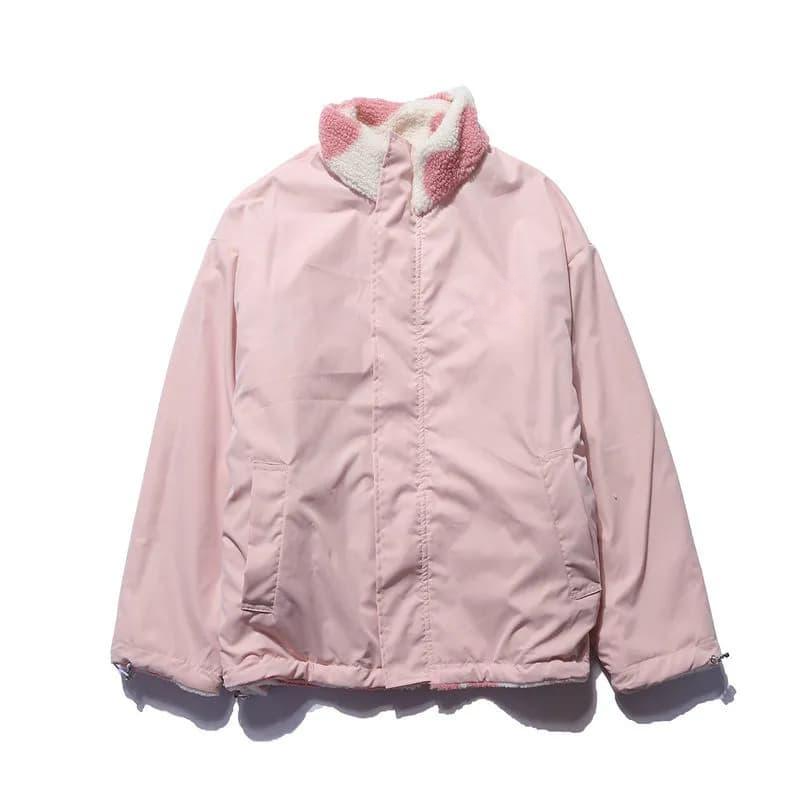 Zweiseitiger Herzprint Mantel für Damen