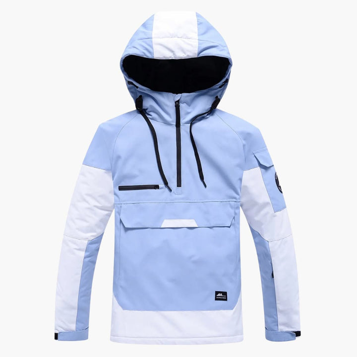 Unisex Skijacke mit verstellbarer Kapuze und Reißverschlusstaschen
