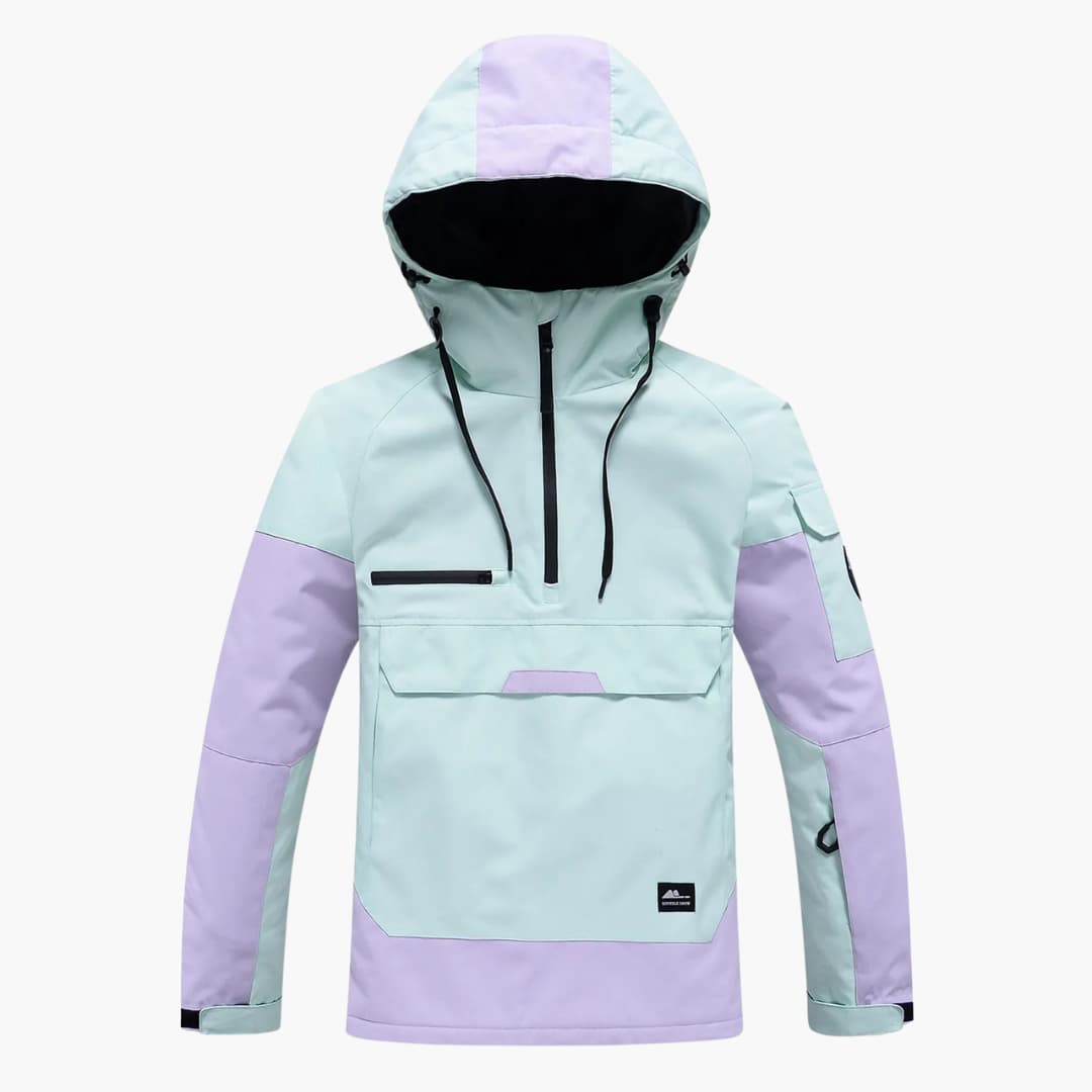 Unisex Skijacke mit verstellbarer Kapuze und Reißverschlusstaschen
