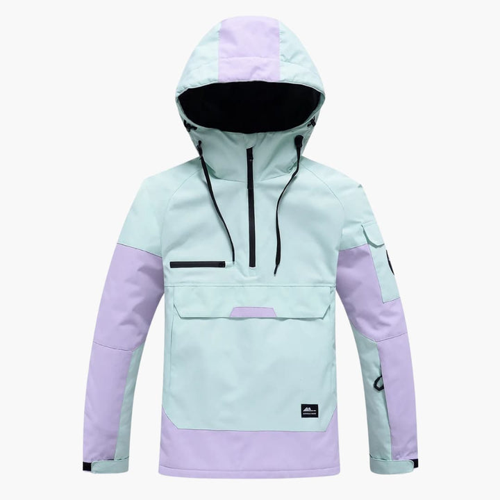 Unisex Skijacke mit verstellbarer Kapuze und Reißverschlusstaschen