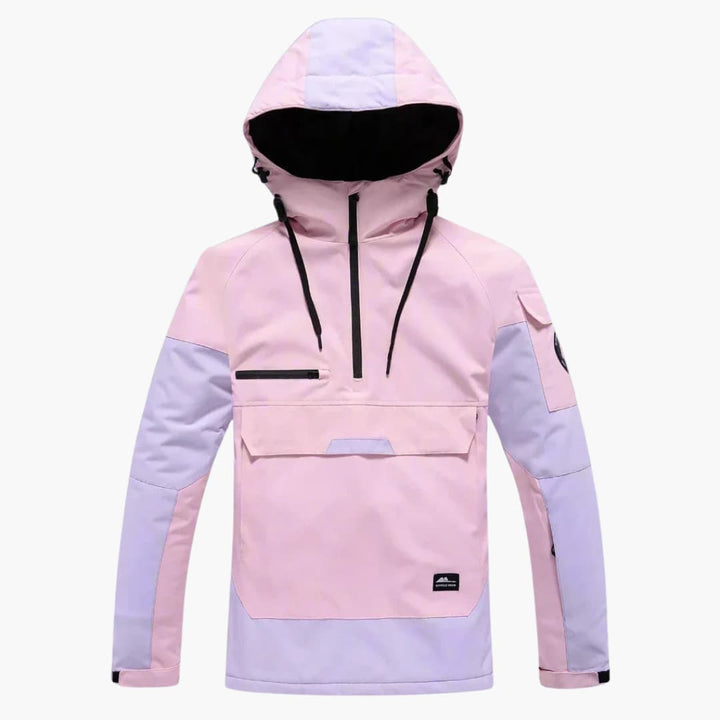 Unisex Skijacke mit verstellbarer Kapuze und Reißverschlusstaschen