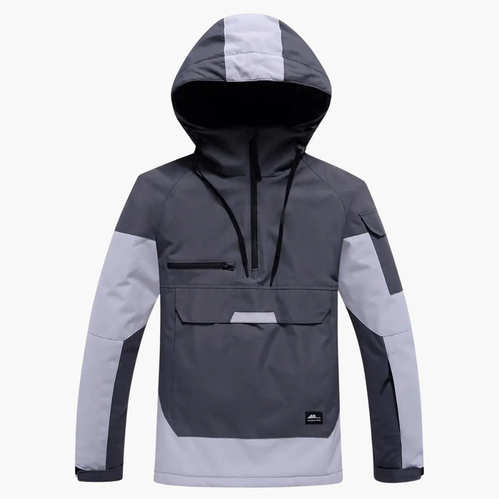 Unisex Skijacke mit verstellbarer Kapuze und Reißverschlusstaschen