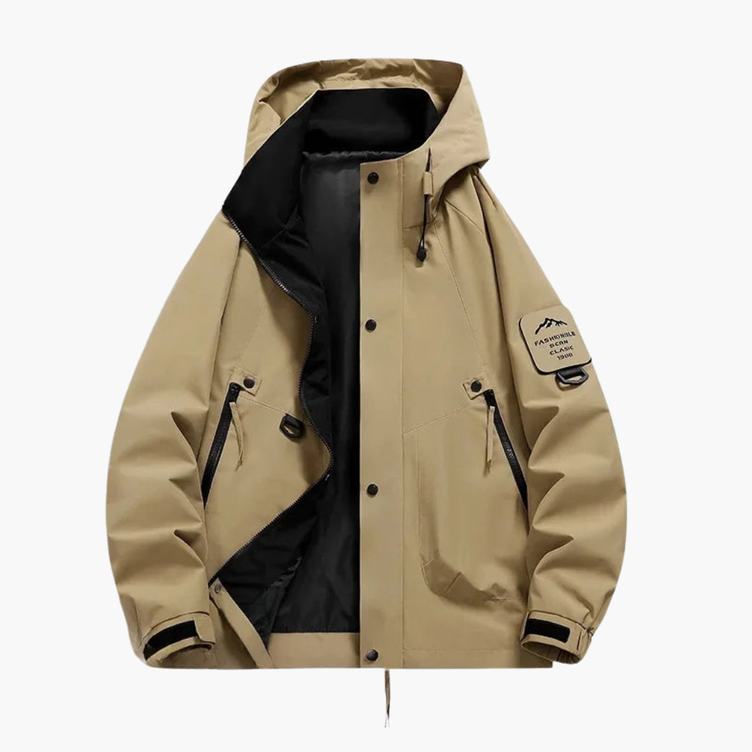 Unisex Kapuzen Skijacke mit verstellbarem Schnitt und langen Ärmeln