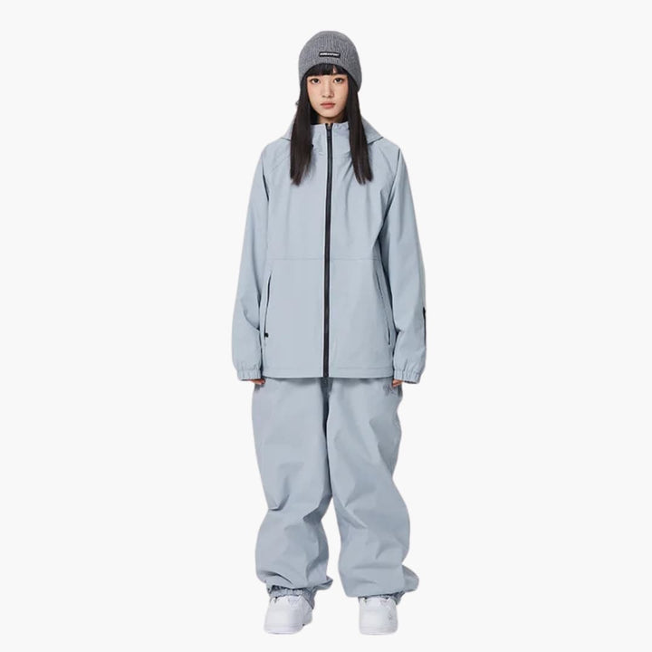 Unisex Skianzug mit Kapuzenjacke und Hose mit elastischem Bund
