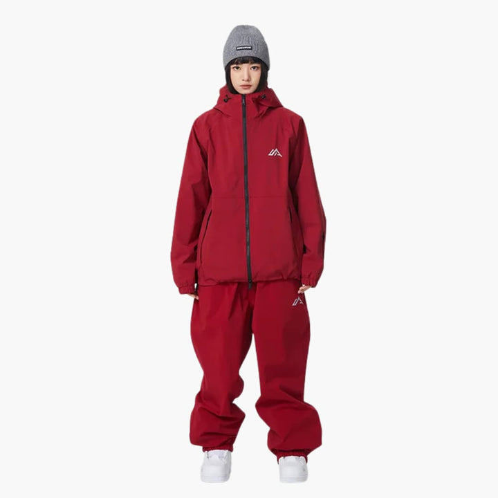 Unisex Skianzug mit Kapuzenjacke und Hose mit elastischem Bund