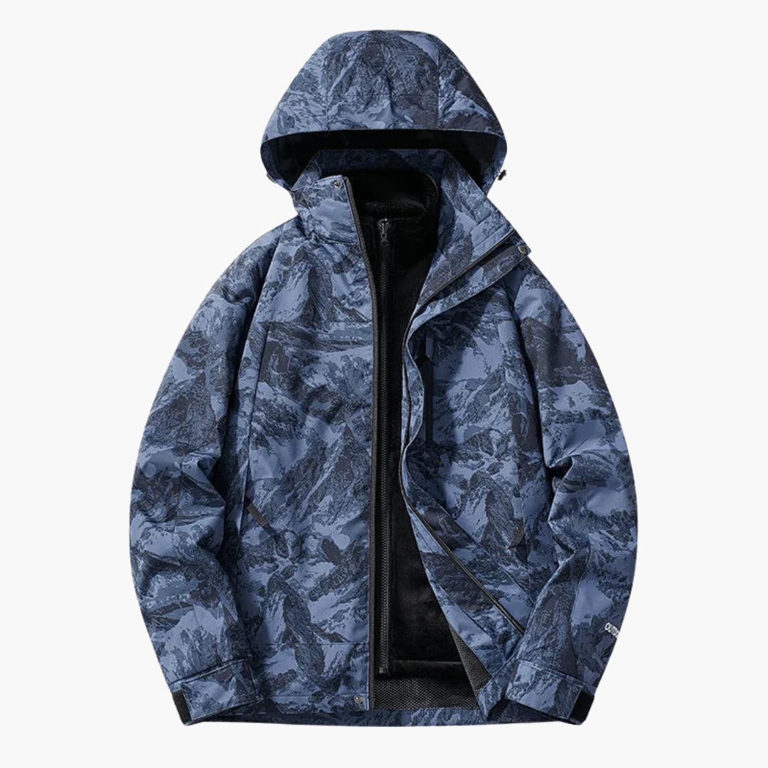 Unisex Skijacke mit verstellbarer Kapuze und praktischen Taschen