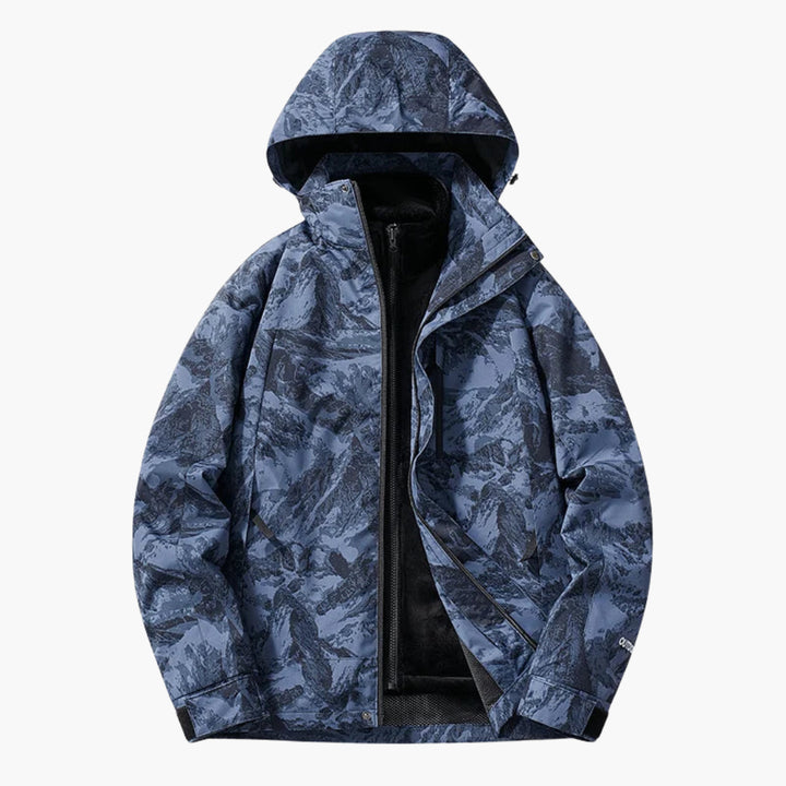 Unisex Skijacke mit verstellbarer Kapuze und praktischen Taschen