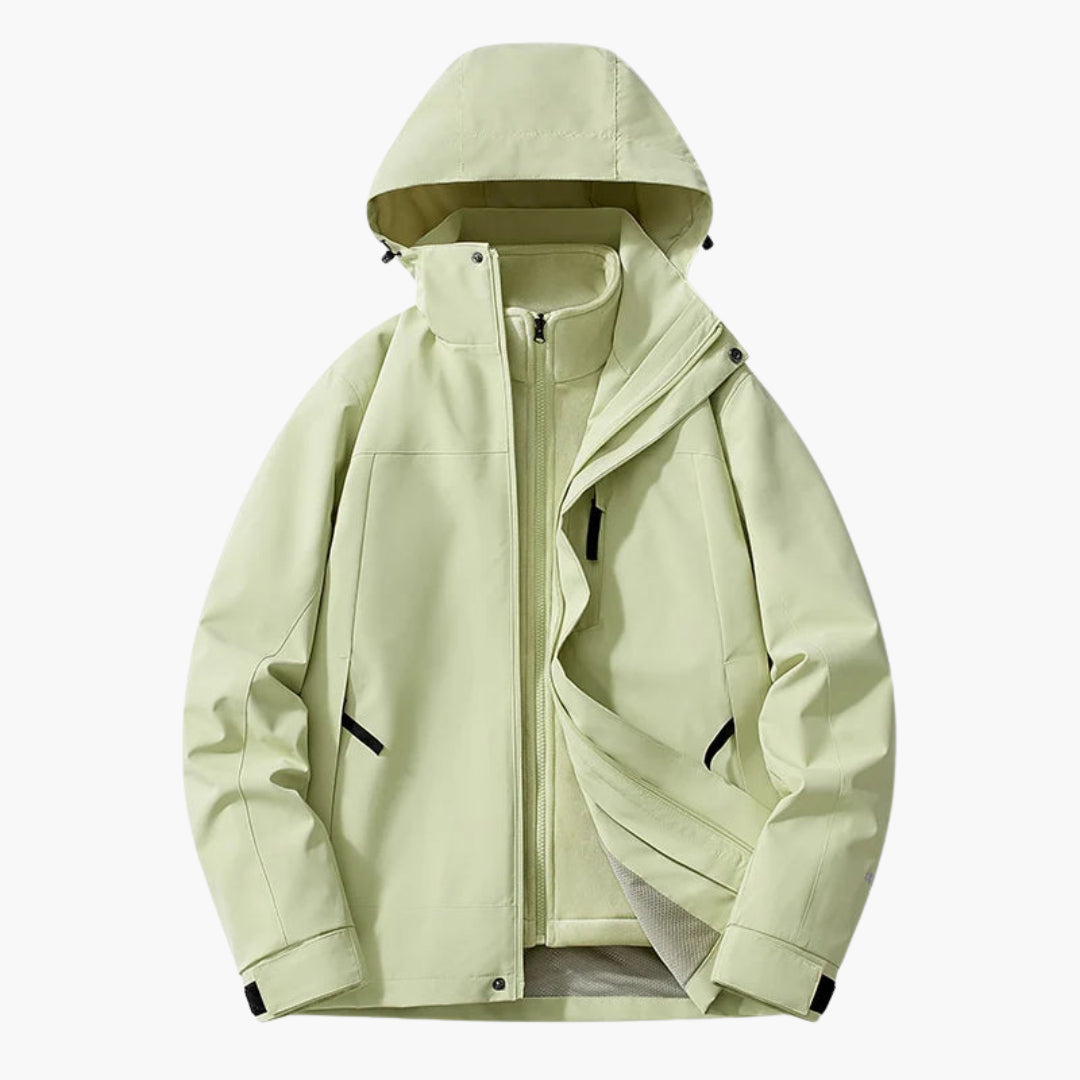 Unisex Skijacke mit verstellbarer Kapuze und praktischen Taschen
