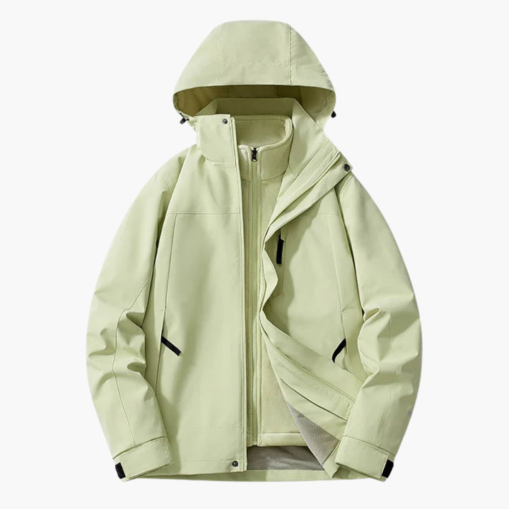 Unisex Skijacke mit verstellbarer Kapuze und praktischen Taschen