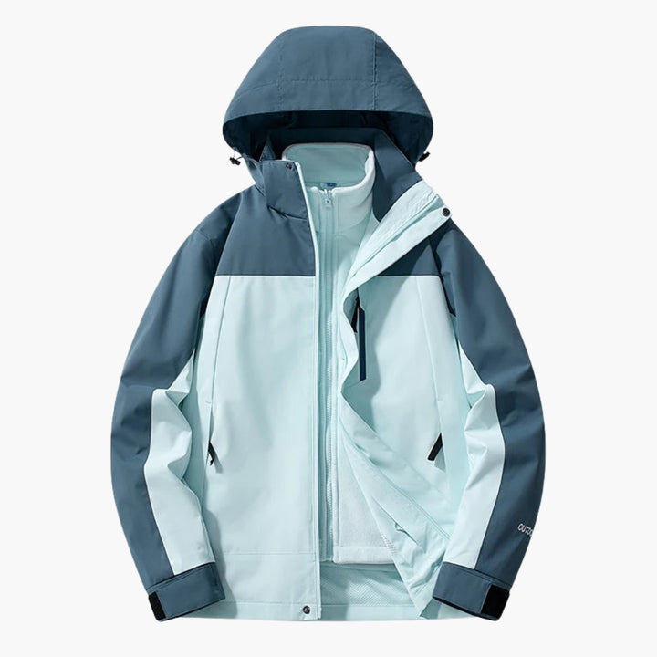 Unisex Skijacke mit verstellbarer Kapuze und praktischen Taschen