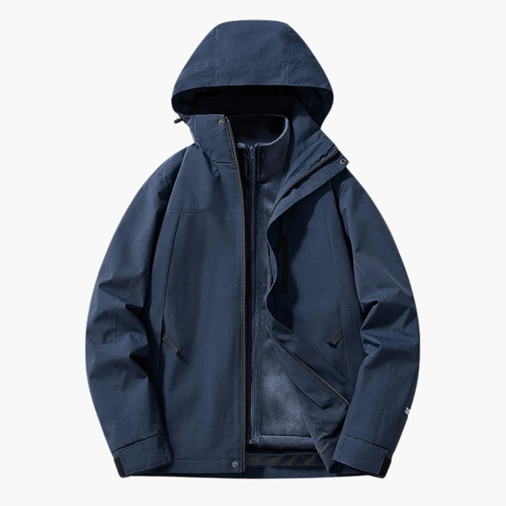 Unisex Skijacke mit verstellbarer Kapuze und praktischen Taschen