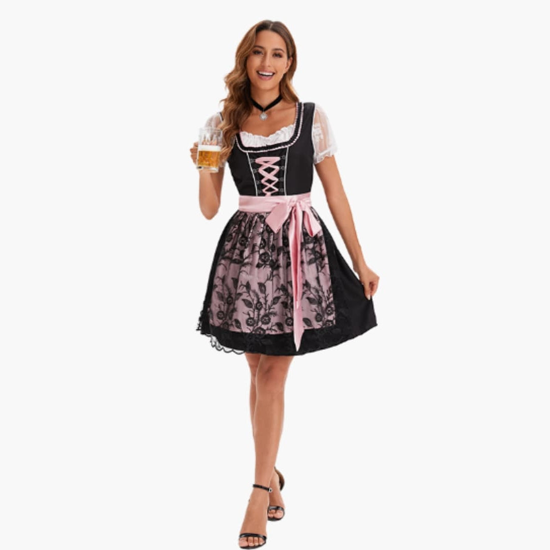 Damen Dirndl Kleid mit Bluse und Schürze | Oktoberfest 2025