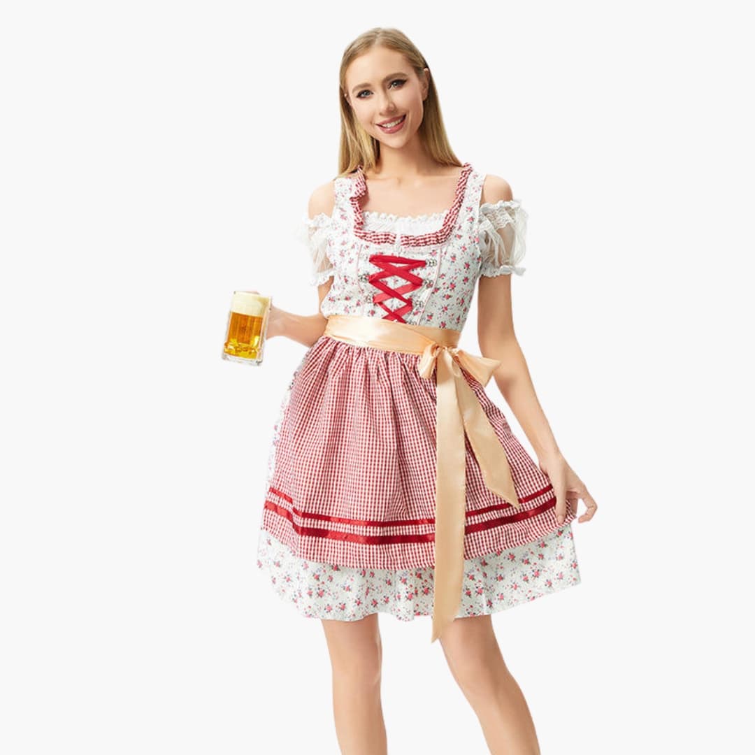 Damen Dirndl Kleid mit Bluse und Schürze | Oktoberfest 2025