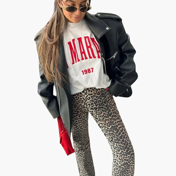 Leopardenmuster Jeans für Damen