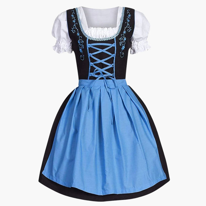 Damen Dirndl Kleid mit Schürze und Schnürung | Oktoberfest 2025