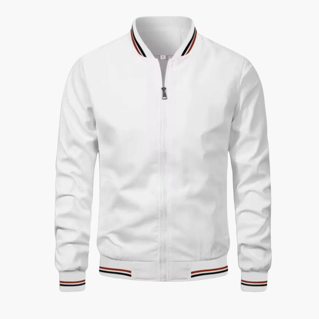 Herren jacke mit Reißverschluss und geripptem Saum