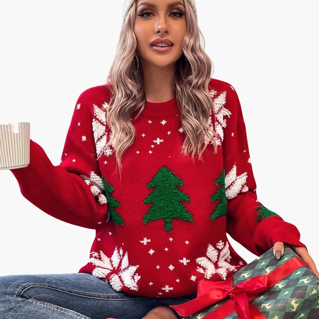 Weihnachts pullover für Damen mit Baum
