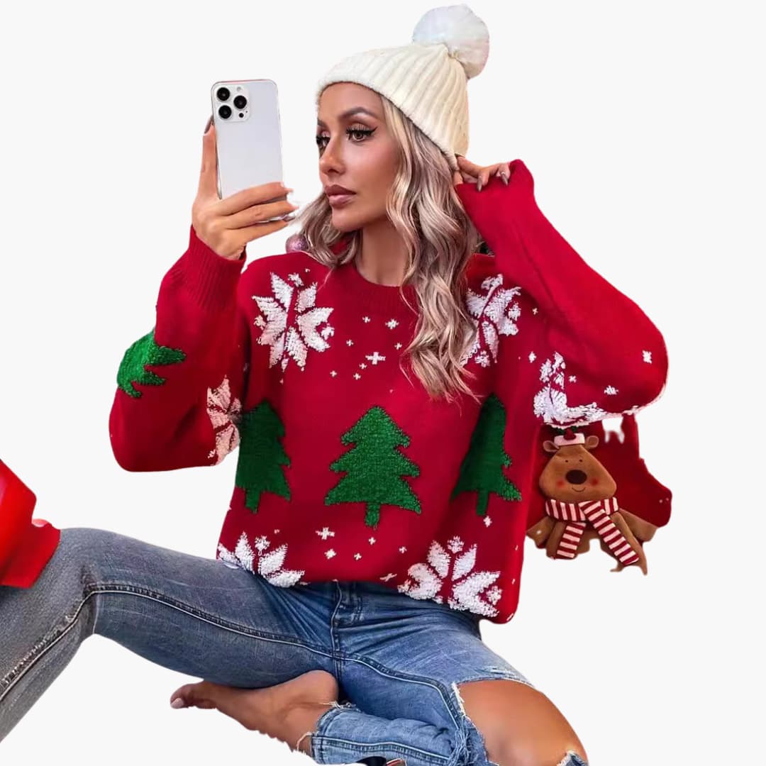 Weihnachts pullover für Damen mit Baum