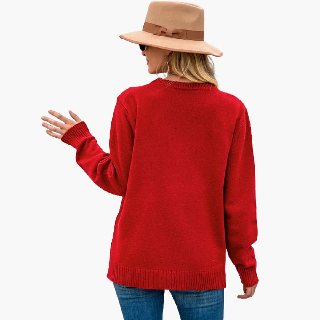 Weihnachtspullover für Damen mit Rentiermotiv