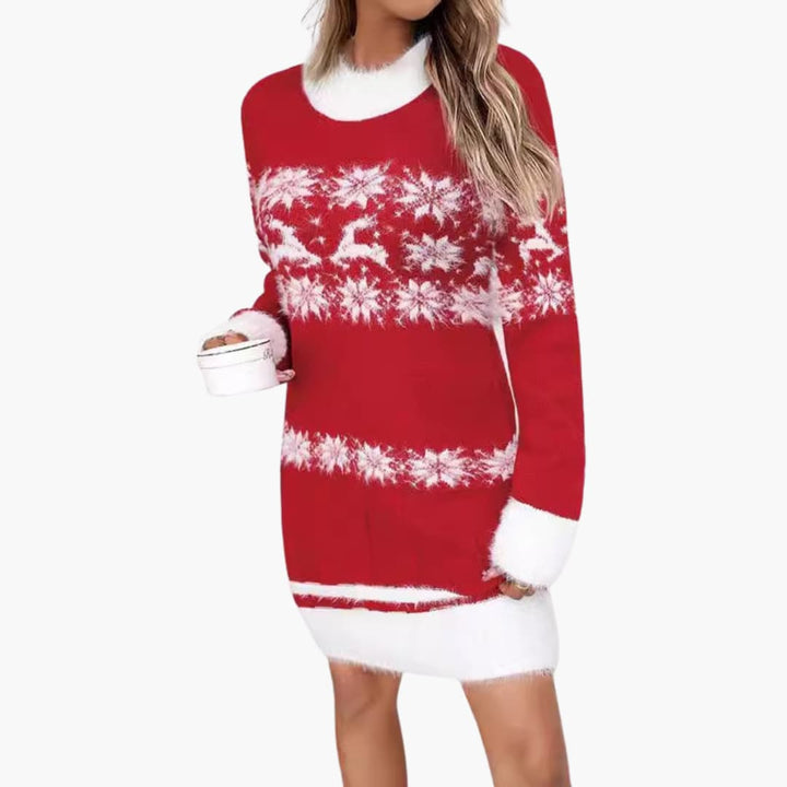 Weihnachtspullover für Damen mit Schneeflocken Design