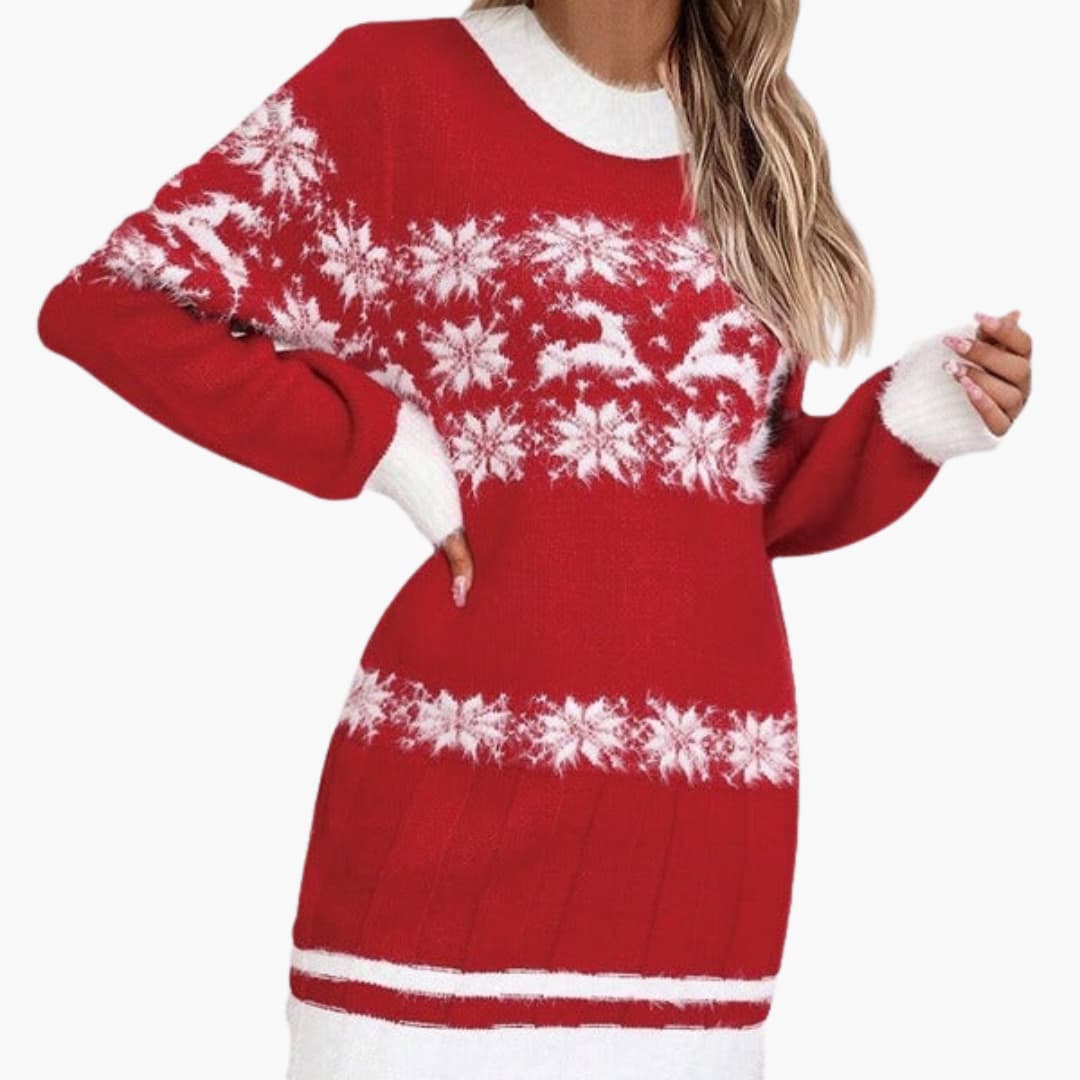 Weihnachtspullover für Damen mit Schneeflocken Design