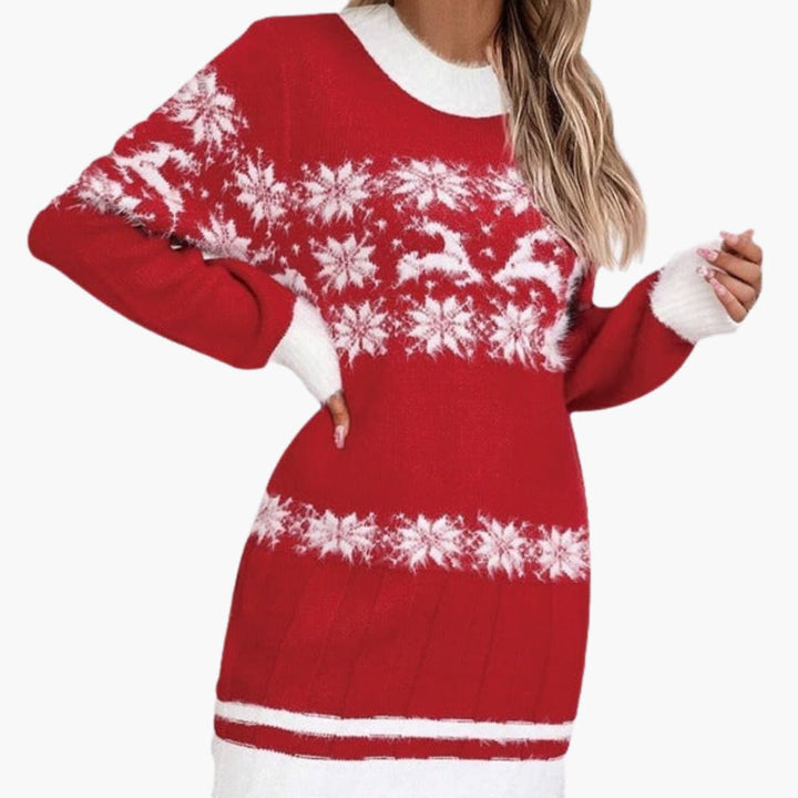 Weihnachtspullover für Damen mit Schneeflocken Design
