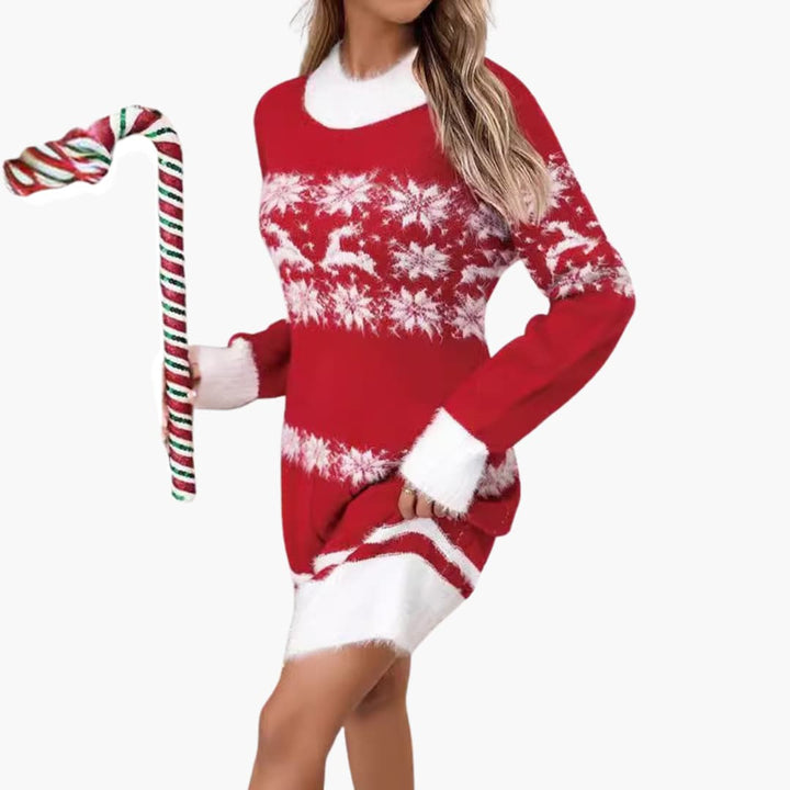 Weihnachtspullover für Damen mit Schneeflocken Design
